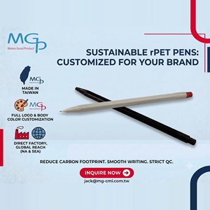 Bolígrafo promocional de plástico rojo con impresión digital para eventos corporativos - Product Image 2