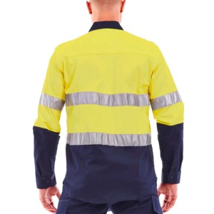 Vêtements de travail de sécurité, uniforme de chantier, chemise polo à manches longues haute visibilité réfléchissante, respirante en coton, unisexe - Product Image 5
