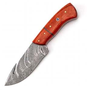 Handcrafted Patterned Steel Ornate Utility <b>Craft</b> <b>Tool</b> Segmented Red Wood Handle Executive Display Piece - Product Image 3