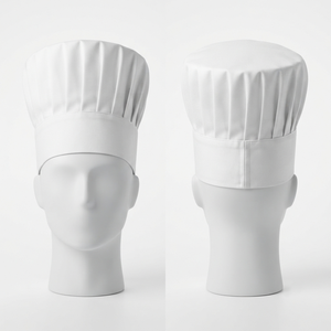 Casquette de Chef Imprimée Numérique en Polyester/Coton Non Tissé Imperméable 40 GSM de Qualité Supérieure, Accessoires Blancs à Panneaux Plissés Jetables - Product Image 5