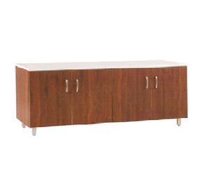 Gabinete de Almacenamiento Lateral Modular de Madera Ecológico y Compacto con Puertas Dobles, Manijas Elegantes y Superficie Resistente para Uso en Oficina - Product Image 1