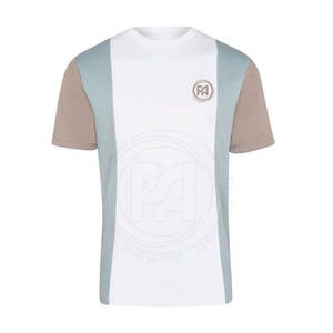 Camiseta de cuello redondo 100% algodón, holgada, estampada para hombre, con logotipo OEM personalizado, diseño de color personalizado, al por mayor. - Product Image 1