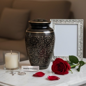 Handcrafted Brass Cremation Urn For Human Ashes Metal Burial Jar Keepsake Urns <b>Memorial</b> Funeral Urns Premium Luxury Quality Urns - Product Image 6