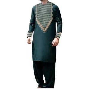 Factory Directly Hot Selling <b>Islamic</b> Men Clothing Afghani Style Dress Shalwar Kameez Designer Black Embroidered Afghan Dress - Product Image 3