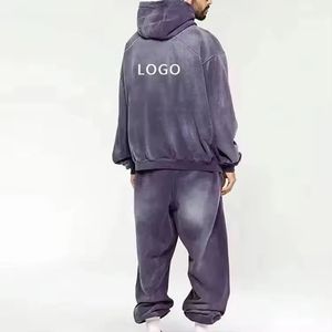 ชุดวอร์มพิมพ์ลายทั้งตัวแบบสตรีทแวร์ 400 กรัม ชุดเซ็ต 2 ชิ้น เสื้อฮู้ดดี้ผ้าฝ้ายเทคฟลีซดีไซน์เนอร์ สำหรับผู้ชาย - Product Image 3