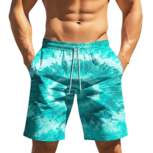 <b>Men's</b> Tie Dye Board Shorts Mid Waist Drawstring Quick Dry Casual Swim <b>Trunks</b> Short Length Printed Polyester - Product Image 3