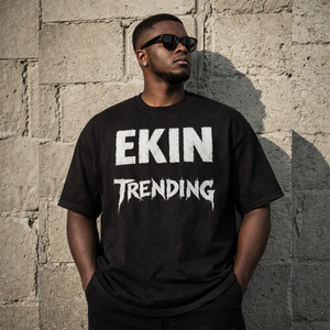 T-shirt Homme Personnalisé 3XL 300 g/m² Vintage Délavé au Soleil Effet Usé avec Appliques Broderies Strass Coupe Ample Oversize - Product Image 3