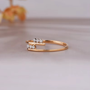 Dainty Statement 925 Silver Yellow Gold Women's Classic <b>Ring</b> with White Moissanite IGI Certified Engagement & Anniversary Gift - Product Image 2