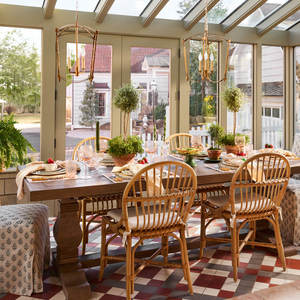 เก้าอี้สานด้านข้างสำหรับที่นั่งรับประทานอาหารเน้นการออกแบบผ้าทอ - Product Image 6