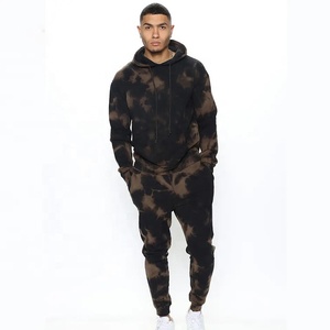 Vintage <b>Tie</b> <b>Dye</b> Hooded Tracksuit Jogging Set 100% Cotton Men Winter <b>Sweatshirt</b> Joggers OEM Custom 2026 - Product Image 1