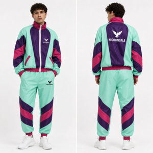 Conjunto Deportivo de Invierno Ligero Personalizado de Fábrica, Chaqueta con Cremallera Reflectante 3M y Pantalones Cortavientos - Product Image 3