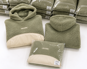 Custom Unisex Sage Green <b>Sherpa</b> <b>Fleece</b> Hoodie Oversized Warm Winter Pullover OEM Clothing Manufacturer - Product Image 5