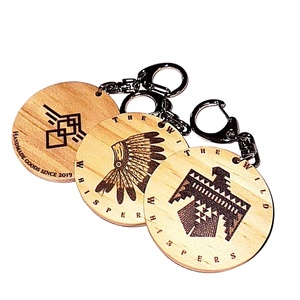 Elegant Round Wooden <b>Keychain</b> – Key Ring Gift for Souvenir & <b>Personalized</b> Branding - Product Image 1