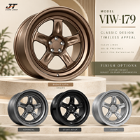 Jantes forgées 5 branches avec découpes ovales 18-22 pouces, finition bronze satiné, 5x112 5x114.3 VIW-179 pour BMW Audi Mercedes-Benz