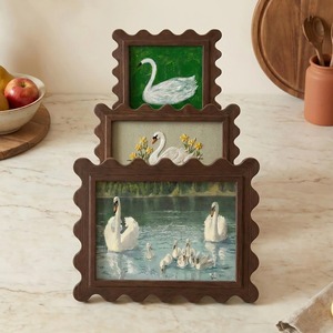 Handmade Eco-Friendly Retro <b>Wall</b> Art Decoration Wood Grain Gallery <b>Wall</b> Wavy Edge Walnut Finish <b>Picture</b> <b>Frame</b> - Product Image 1