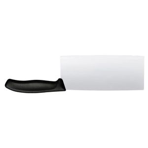 Couteau de chef chinois de 18 cm en acier inoxydable, lame large, manche ergonomique noir, couteau de cuisine pour hacher et trancher la viande et les légumes - Product Image 3