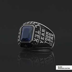 Anillo Escolar BOJ 016 Personalizado de Plata con Diamantes, Anillo de Graduación Universitario Unisex, Regalo para Fiestas y Ocasiones Especiales, Certificado - Product Image 4