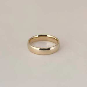 Classic Gold Plain Band Lab Grown Diamond <b>Stacking</b> Minimalist Wedding <b>Ring</b> Engagement Gift 9k Gold - Product Image 3