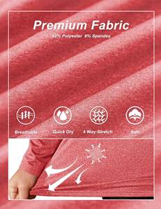 T-shirt de sport athlétique 100 % polyester pour homme, décontracté, à manches longues, séchage rapide, anti-humidité, coupe ample, design uni pour la course à pied - Product Image 5