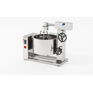 Olla de vapor con caldera giratoria por inducción Amicook 380V/440V, modelo de alta capacidad, con tapa abatible, de aluminio resistente al calor. - Product Image 1