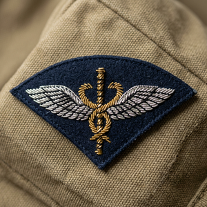 RAF MEDICAL WINGS High Quality Lace HAND Embroidered BULLION Patch <b>Sew</b>-On Fabric Badge Circular Luxury Design Garment Safety <b>Pin</b> - Product Image 6