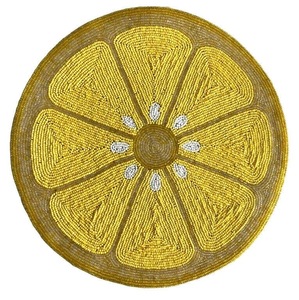 Beaded Sequin Spring Easter Placemat Mat Pinwheel Bliss Placemat Design Placemat by Saro Lifestyle Shamrock Coquette - Product Image 6