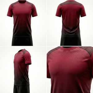 Ensemble de maillots et shorts de football de haute qualité, uniforme de football personnalisé, vêtements de sport pour hommes, noir et or, kit d'équipe - Product Image 6