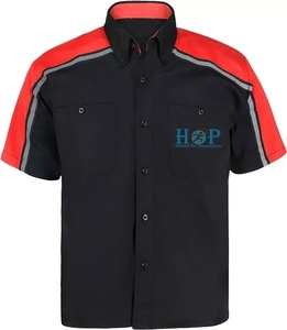 Chemise de travail pour hommes mécaniciens en coton, uniforme de course, manches courtes, broderie, tenue d'équipe de garage, fournisseur 2026, chemise de mécanicien - Product Image 4