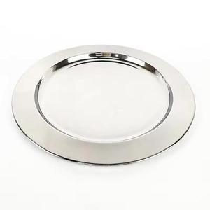 Round Gold Metal Charger <b>Plate</b> with Hammered Texture Glam Style Handmade Dinnerware for Party Table Setting - Product Image 3