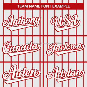 Camiseta de Béisbol Personalizada Blanca con Rayas Rojas, Manga Corta, Cierre de Botones, Unisex, Transpirable, de Poliéster, con Nombre del Equipo Impreso - Product Image 4