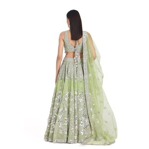 Robes de soirée de créateur, magnifique broderie de fils, tenue de soirée, Lehenga Choli - Product Image 3