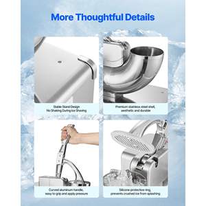 Máquina Comercial para Hacer Hielo Raspado de 4 Cuchillas Plateadas, 661 LBS/H, Motor Premium de 350W, Trituradora de Hielo Eléctrica, Contenedor Reemplazable para Hielo Raspado - Product Image 6