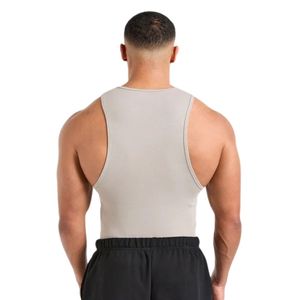 Mens Gray <b>Sleeveless</b> Tank <b>Top</b> Gym Workout Shirt Athletic Fitness Training Sportswear Bodybuilding Running Casual Activewear - Product Image 2