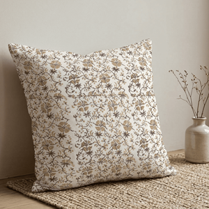 Housse de coussin imprimée à la main, magnifique, pour les intérieurs modernes et traditionnels, 24x24, housse de coussin imprimée, décoration de canapé - Product Image 4