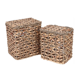 Potato and Onion <b>Storage</b> Bin <b>Vegetable</b> <b>Storage</b> Basket with Lid Made from Water Hyacinth & Seagrass B2B Price - Product Image 1