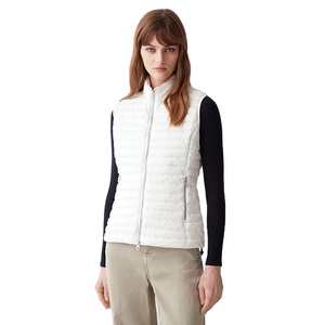 Women's High Quality Slim Fit Breathable Knitted 100% Polyester <b>Zipper</b> Pockets Winters Warm Collar Design Sleeveless Quilted - Product Image 3