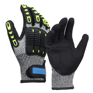 TPR Impact Gloves Durable Industrial Safety Gloves TPR Back Hand Protection and Palm <b>Grip</b> OEM Wholesale Supply - Product Image 4