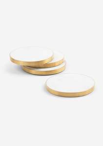 Premium Natural <b>Marble</b> <b>Coasters</b> Set With Polished Surface For Home Kitchen Dining Table And Office Desk Protection Use - Product Image 3