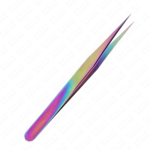 OEM Rainbow Stainless Steel Eyelash Extension Tweezers I Shaped Pointed Tip Custom Private Label Beauty <b>Tool</b> - Product Image 5