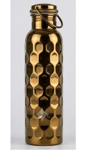 ขวดน้ำทองแดงลายตอกแบบพกพา ขวดเดินทางมินิมอล - Product Image 3