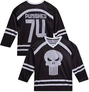 Camiseta Deportiva Punisher de Hockey, Negra con Logotipo Blanco 74, Poliéster Resistente, Manga Corta, Diseño Gráfico Personalizable, Bordado Columbia - Product Image 2