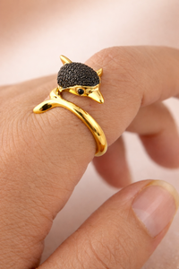 Handmade 925 Sterling <b>Silver</b> <b>Garnet</b> With Cubic Zirconia Dolphin Sea Animal <b>Ring</b> For Women - Product Image 4