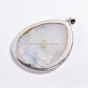 Colgante de Plata de Ley 925, colgante de piedra natal de junio, collar Hippie, joyería de declaración, colgante bohemio hecho a mano - Product Image 5