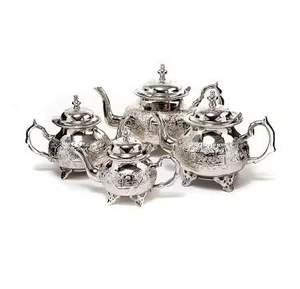 Théière en argent ornée avec gravures complexes, poignée décorative, bec courbé, théière vintage, élégant ustensile de cuisine, objet de collection pour la maison - Product Image 6