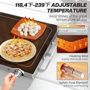 Vassoio Riscaldante Elettrico 24 Ore con Manici Antiscottatura e Temperatura Regolabile per Feste e Buffet - Product Image 5