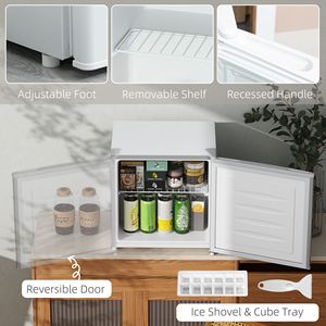 1.1 Cu.Ft Compact Upright <b>Freezer</b> with Reversible Door & Removable Shelves <b>Mini</b> Design for Home Dorm Office White Appliances - Product Image 6
