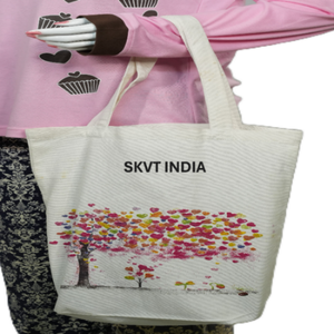 Bolsos de Mano de Lona para Mujer, 100% Algodón Orgánico, Gran Capacidad, Estampados de Animales, Ecológicos, Reutilizables, con Cierre, para Música, Playa y Uso Diario - Product Image 4