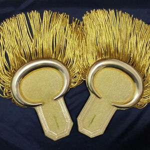 Epaulettes de marinero con base de alambre metálico, tela de fieltro negra, bordado hecho a mano, personalizables - Product Image 1