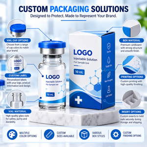 Boîte d'emballage médical personnalisée avec logo, en carton rigide, design bleu et blanc, impression aseptique quadricolore, graphisme UV, utilisation chimique - Product Image 6