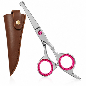Ciseaux professionnels pour cheveux, barbe et moustache de 6 pouces, dernier design, acier inoxydable durable, pointe arrondie, ciseaux de toilettage pour hommes avec étui - Product Image 1